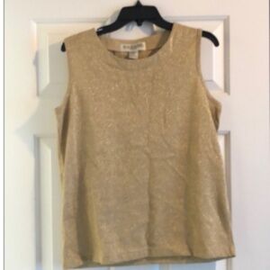 Bob Mackie Gold Metallic Sleveless Sweater